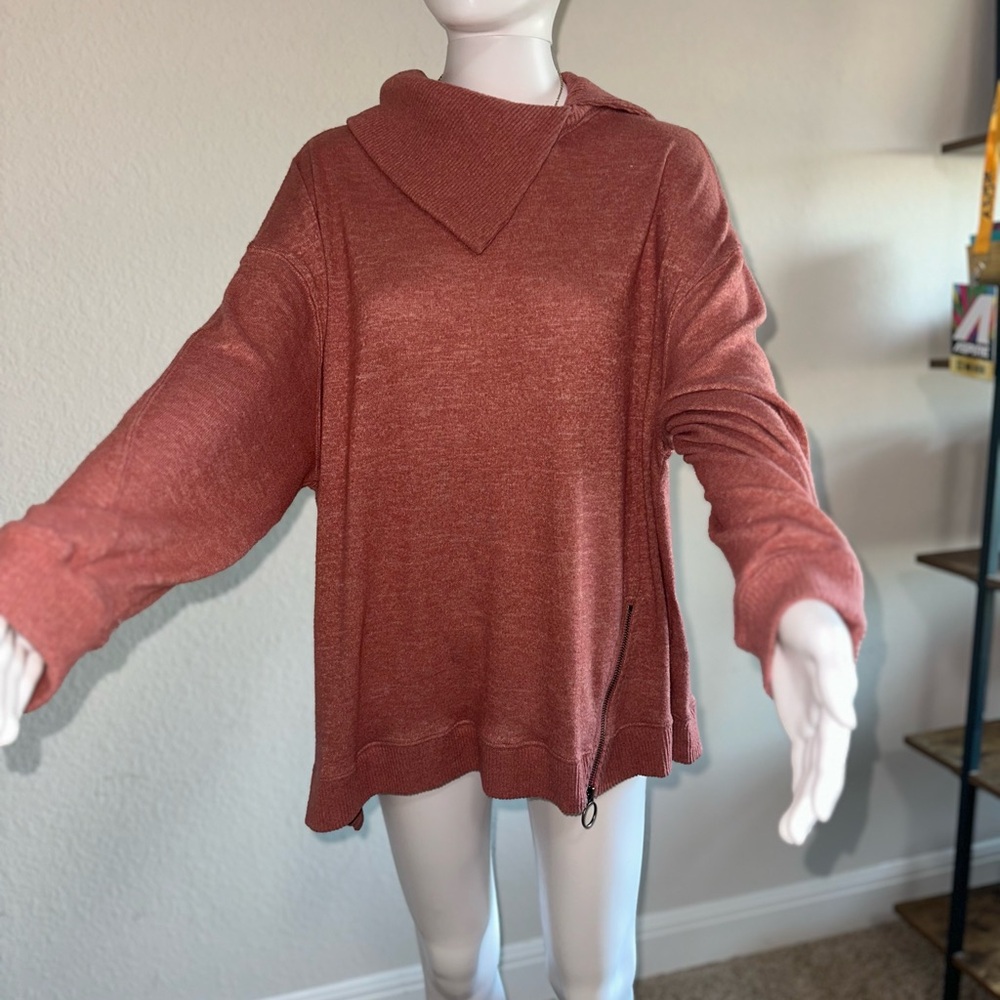 Democracy Women's Cowl Neck Sweater in Rust